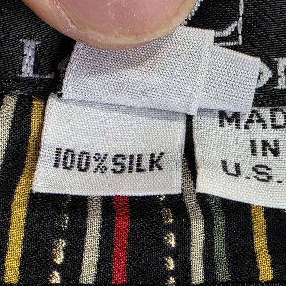 Womens Lorizoni Abstract Print Cropped Silk Jacket Zip 3/4 Sleeves Size S - Picture 4 of 9